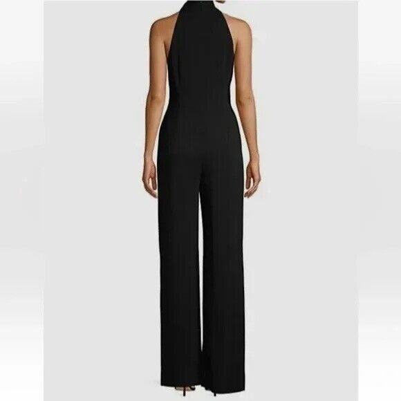 NWT Kobi Halperin Chasidy Black Halter Neck Jumpsuit $598 Size 14 - Picture 3 of 6